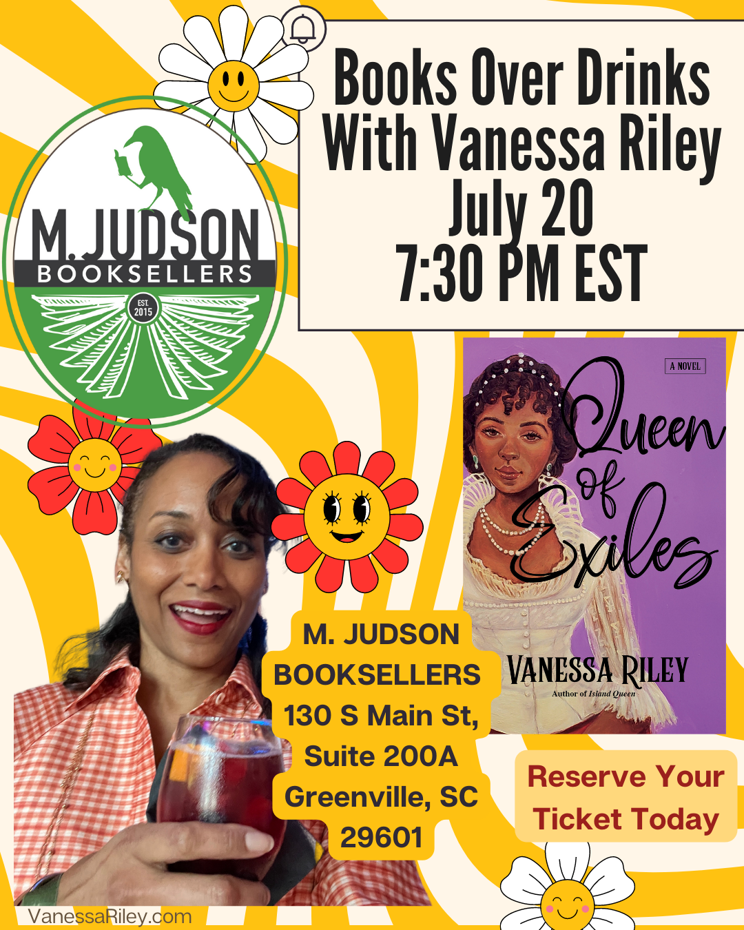 M Judson Book Launch for Queen of Exiles Books and Drinks